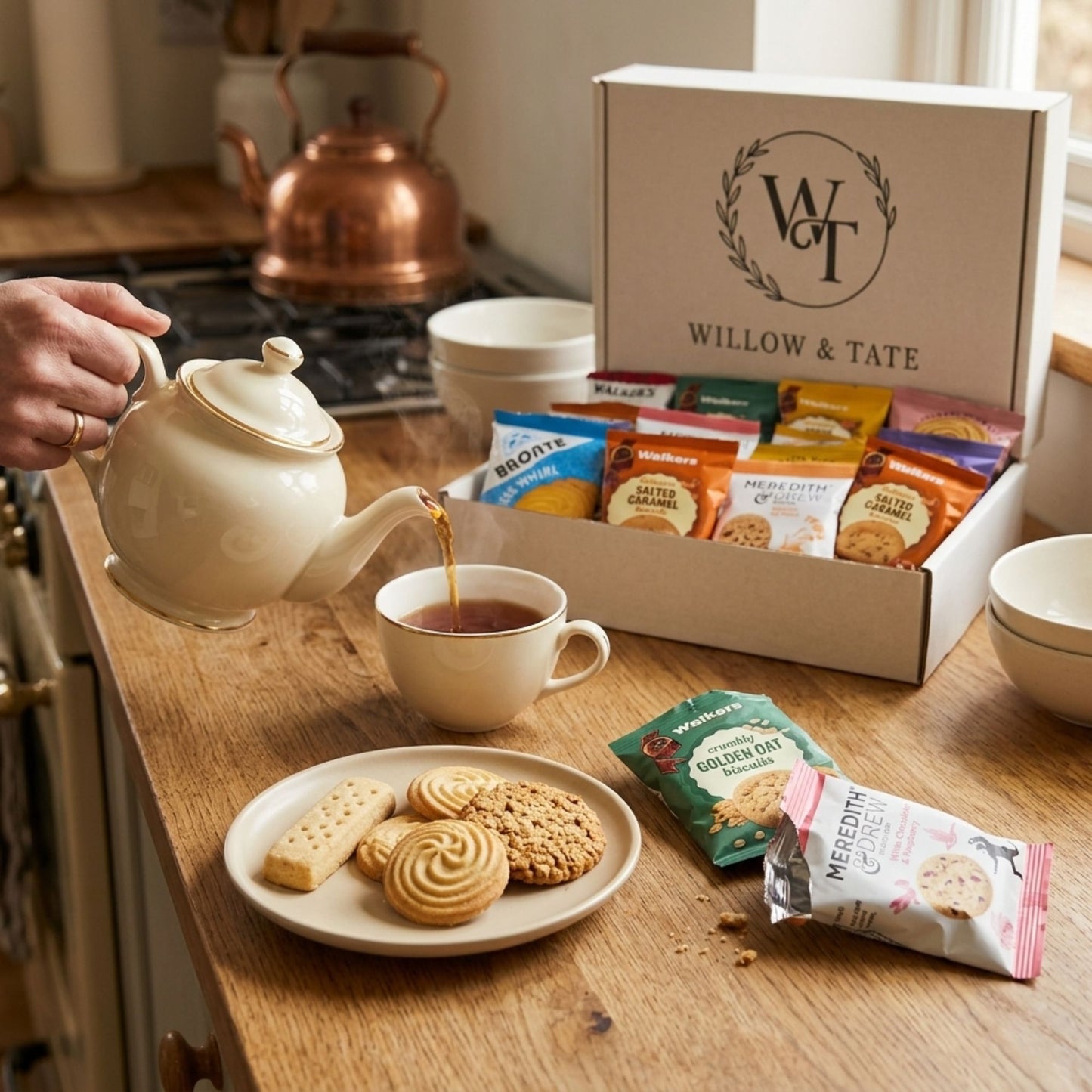Willow & Tate Biscuit Gift Set | 20 Individually Wrapped Luxury Biscuits | Premium Gift Box for Birthdays, Thank You & Tea Lovers