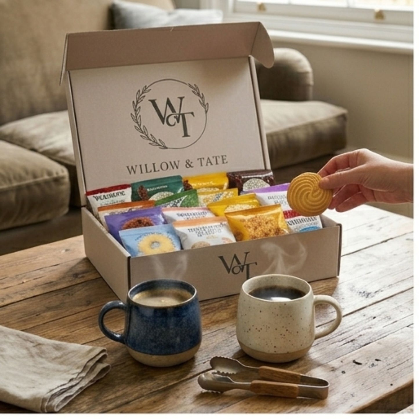 Willow & Tate Biscuit Gift Set | 20 Individually Wrapped Luxury Biscuits | Premium Gift Box for Birthdays, Thank You & Tea Lovers