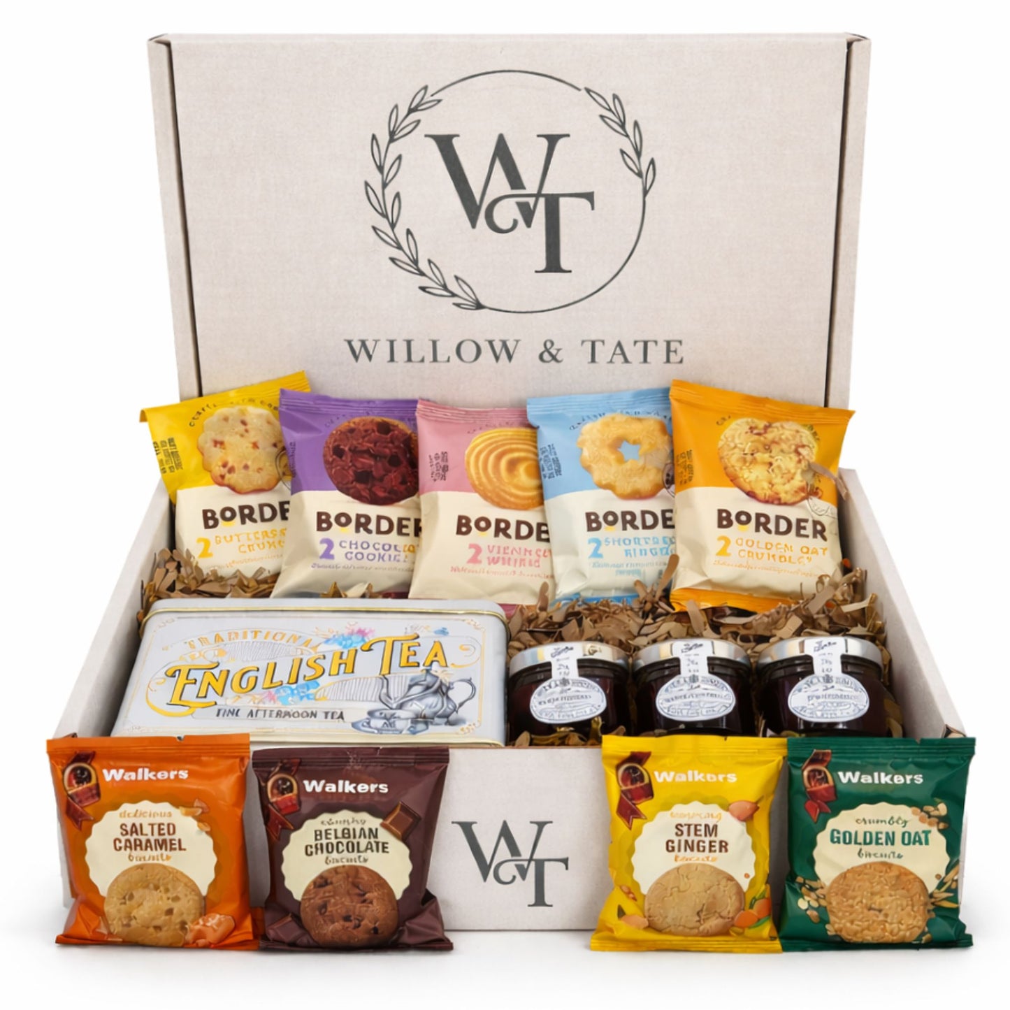 Willow & Tate Afternoon Tea Gift Set | English Tea, Luxury Biscuits & Mini Preserves | Premium Gift Box for Mum, Birthday, Thank You & Any Occasion